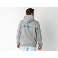 Superior Unisex Hoodie Grey Marle with Sleeve Logo (Each) 2XL