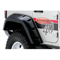 Rear Max Pocket Style Flares 2pc Extended Coverage - 5.75in Black (Wrangler 4 Door 07-18)
