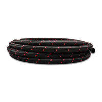 -10 AN Two-Tone Black/Red Nylon Braided Flex Hose (20 foot roll)