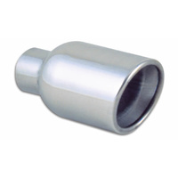 3in Round SS Exhaust Tip (Double Wall Resonated Angle Cut Rolled Edge)