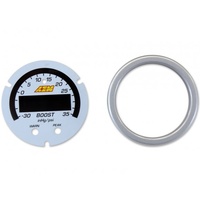 X-Series Boost Pressure Gauge -30inHg~35psi / -1~2.5bar Accessory Kit. Silver Bezel + White Faceplate