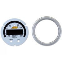 X-Series Boost Pressure Gauge -30~60psi / -1~4bar  Accessory Kit. Silver Bezel + White Faceplate