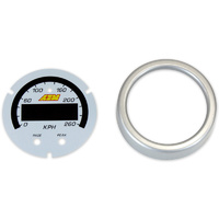 X-Series GPS Speedometer Gauge 0~160mph / 0~240kph Accessory Kit. Silver Bezel + White Faceplate