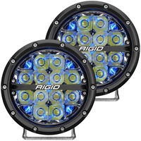360-Series 6In LED Off-Road Fog Light Spot Beam - Blue Backlight (Pair)