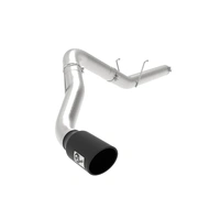 Large Bore-HD 5" 409 Stainless Steel DPF-Back Exhaust System (Dodge 2500/3500 L6 LWB 19+) - Black Tip