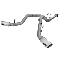 Large Bore-HD 4" 409 Stainless Steel DPF-Back Exhaust System w/Dual Exit (F-250/F-350 11-14) - Polished Tips