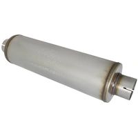 Mach Force-Xp 3.5" 409 Stainless Steel Muffler - 3.5" Inlet/Outlet Center, 7" Round x 24" Body