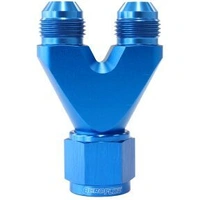 U-Block -10AN Inlet and -8AN Straight Outlets - Blue
