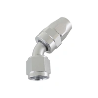 200 Series PTFE 45 Deg Alloy Hose End -12AN - Silver
