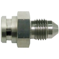 Stainless Steel Female Inverted Flare 19mm Hex w/Ret Clip Recess - 3/8x 24 -4AN