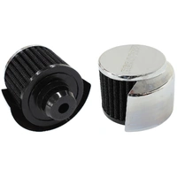 Push In Breather Filter w/Shield - Chrome 3" OD, 2.5" High