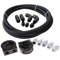 Oil Cooler Line Kit - 3m Braided Hose and Uni Oil Filter Sandwich Plate