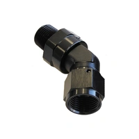 45 Deg 1/4" NPT To -4AN Swivel Flare Adapter - Black
