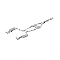 Dual Rectangle Angle Cut Dual Split Rear Exit S-Type Exhaust (Challenger 15-23)