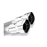 Polished Tip Dual Square Angle-Cut Intercooled - Inlet 2 1/2in. Outlet 2 7/8 x 3 3/8in