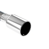 2.5in Inlet 4in Single Round Rolled Edge Outlet x 8in Long Weld On Exhaust Tip