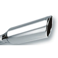 2.25in Inlet 4in Round Rolled Angle Cut x 12in Long Embossed Exhaust Tip