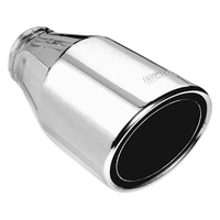 2.5in Inlet 4.5in Round Rolled Angle Cut Phantom X 7.75in Long Embossed Exhaust Tips