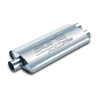 Center/Dual Oval 2.5in In/Dual 2.5in Out 19in x 4in x 9.5in Notched PRO-XS Muffler