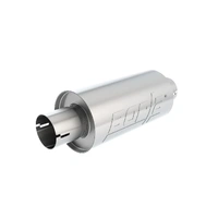 S-Type Muffler 2.5in Inlet/Outlet 5in Round x 10in w/Notch