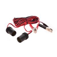 12V Extension Lead with 2x Battery Clamps Outlet