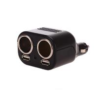 12V 2 Way Power Sock with Twin USB Outlet