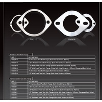 2.5in Two-Bolt Flange - Wide Bolt Hole Distance 105mm, Elongated Bolt Holes, Stainless Steel