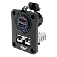 Double Flush Mount Housing 50Amp Anderson Style Plug - Blue