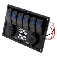 Switch Panel With 50A Plugs ACC Power Socket & USB - 6 Way