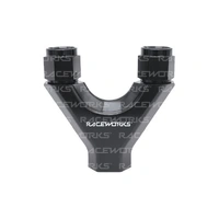 Y Block 2x Female AN Swivels 1x AN O-Ring Port