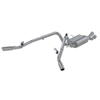 2.5" Cat Back, Dual Split Side (Silverado/Sierra 01-06) - T409 Stainless Steel - T304 Stainless Steel Tip