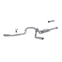 2.5" Cat Back, Dual Side Exit (F-150 15-20) - Aluminized Steel - T304 Stainless Steel Tip