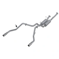 2.5" Cat Back, Dual Split Rear (Tundra 09-21) - T409 Stainless Steel - T304 Stainless Steel Tip