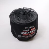 8,000KG 10mm SaberPro Double Braided Winch Rope (30m) - Black