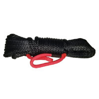 9,500KG Black SaberPro 20M Winch Extension Rope w/Red Sheath Eyes - 20M