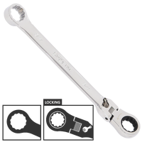 Locking Flex Head Double Gear Drive Ring Spanner - Extra Long - SAE - Individual