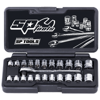 1/4" Drive Low Profile Socket Set - Metric/SAE - 6pt - 23pc