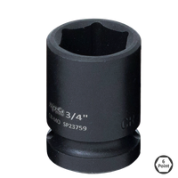 1/2" Drive Impact Socket - 6pt SAE - Individual