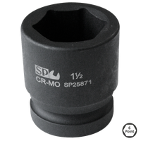 1-1/2" Drive Impact Socket - 6pt SAE - Individual