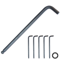 Hex Key - Individual - Pack of 5 - Black - Long Series - Ball Drive - Metric