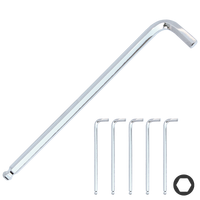 Hex Key - Individual - Pack of 5 - Crome - Long Series - Ball Drive - Metric