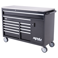 Sumo Series Roller Cabinet with Power Tool Cupboard and Built-in Power Board - 12 Drawer - Black/Crome - Black Friday Deal includes 