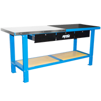 Heavy Duty Workshop Bench - 3 Drawer - Blue/Black - Black Friday Deal includes SP40019BL