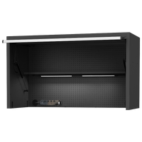 59" USA Sumo Series Power Top Hutch with Shelf, Pegboard, Light & Powerboard