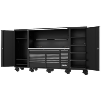 128" USA Sumo Series Workstation - Roller Cabinet, Top Hutch & 2x Side Cabinets