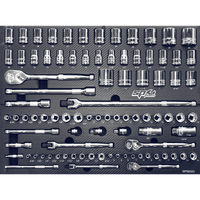 EVA Foam Tray Tool Kit - Tech Series - Sockets & Accessories - 90pc - Metric & SAE