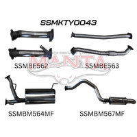 2.5in No Cat Muffler Center & Rear, Dump Tip (Landcruiser VDJ200 07+)