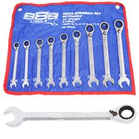 Gear Drive ROE Spanner Set - 888 Series - 15° Offset - Metric - 9pc - Black Friday Deal Free T810157 SAE set
