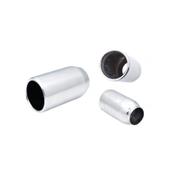 Universal Tips - 3in Inlet 3.5in Round Rolled-In Tip Stainless Steel