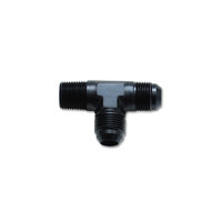 -4AN x 1/8in NPT Flare to Pipe On Run Tee Adapter Fitting - Aluminum